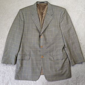 Boyds Trussini Blazer Men 46L Gray Houndstooth Wool 3 Button Italy Vintage